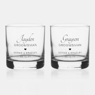Groomsman aangepaste gepersonaliseerde naam bruilo whisky glas
