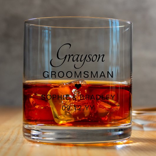 Groomsman Aangepaste Gepersonaliseerde Naam Bruilo Whisky Glas