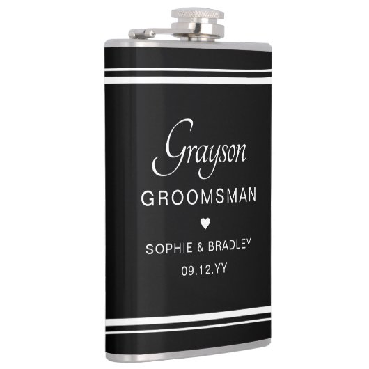 Groomsman Aangepaste Gepersonaliseerde Wedding Par Heupfles (Rechts)