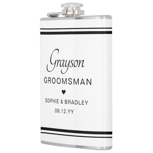 Groomsman Aangepaste Gepersonaliseerde Wedding Par Heupfles (Links)