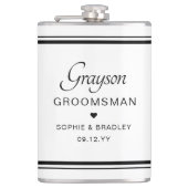 Groomsman Aangepaste Gepersonaliseerde Wedding Par Heupfles (Voorkant)