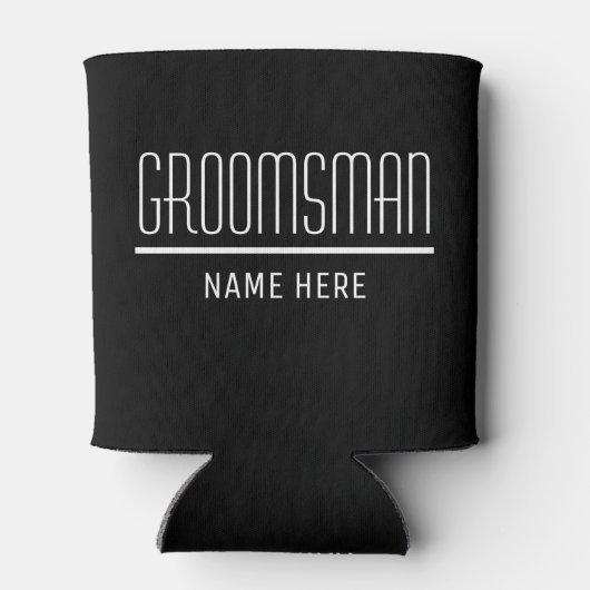 Groomsman Aangepaste naam en datum Blikjeskoeler (Achterkant)