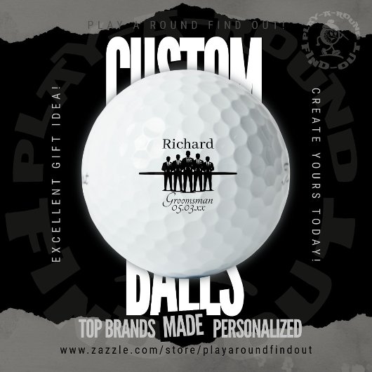 Groomsman Bachelor Party Silhouette Name Date Golfballen