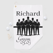 Groomsman Bachelor Party Squad Silhouette Name Golfhanddoek (Insitu)