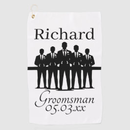 Groomsman Bachelor Party Squad Silhouette Name Golfhanddoek