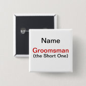 Groomsman Bachelor Party Vierkante Button 5,1 Cm (Voorkant /achterkant)