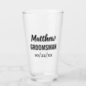 Groomsman Bachelor Party Wedding Favor Beer Pint Glas (Voorkant)