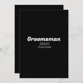 groomsman bachelorette party add name modern simpl kaart (Voorkant / Achterkant)