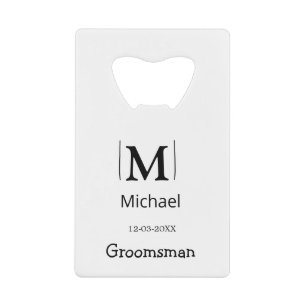 Groomsman Bachelorette Party Voeg naam toe Modern  Creditkaart Flessenopener