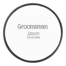 Groomsman Bachelorette Party Voeg naam toe Modern  Hockey Puck