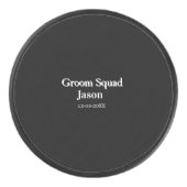Groomsman Bachelorette Party Voeg naam toe Modern  Hockey Puck (Voorkant)