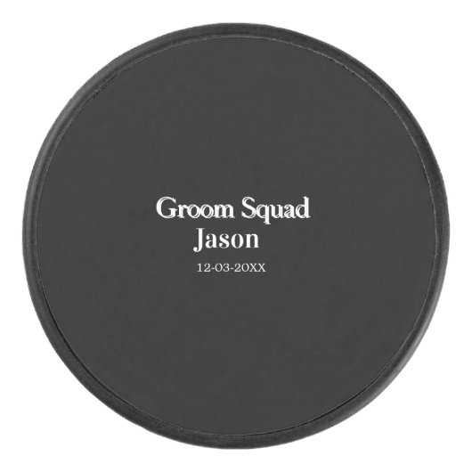 Groomsman Bachelorette Party Voeg naam toe Modern  Hockey Puck (Voorkant)