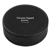 Groomsman Bachelorette Party Voeg naam toe Modern  Hockey Puck (3/4)