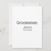 Groomsman Bachelorette Party Voeg naam toe Modern Kaart (Achterkant)