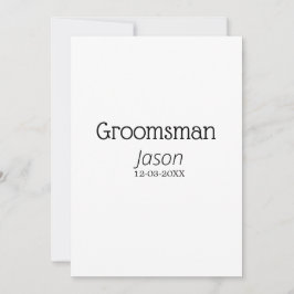 Groomsman Bachelorette Party Voeg naam toe Modern  Kaart