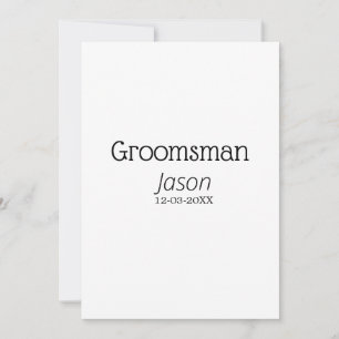 Groomsman Bachelorette Party Voeg naam toe Modern Kaart