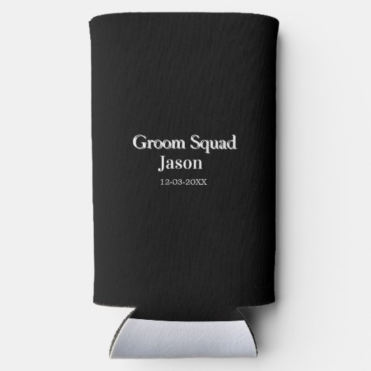 Groomsman Bachelorette Party Voeg naam toe Modern Seltzer Blikjeskoeler (Achterkant)