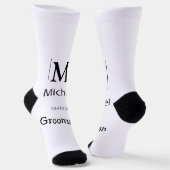 Groomsman Bachelorette Party Voeg naam toe Modern  Sokken (Gebogen)