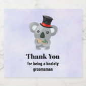 Groomsman bedankt Koala Pun Bier Etiket (Enkel label)