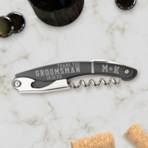 Groomsman bedankt porty Monogram Weddenschap