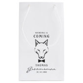 Groomsman Best Man Groom Wolf Klein Cadeauzakje (Achterkant)