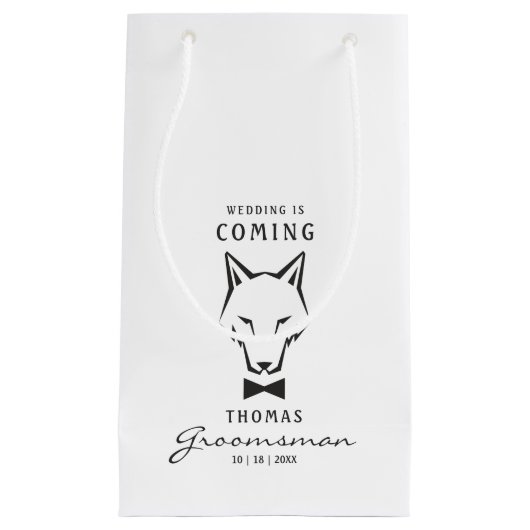 Groomsman Best Man Groom Wolf Klein Cadeauzakje (Voorkant)