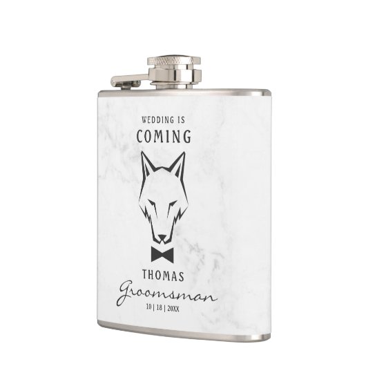 Groomsman Best Man Groom Wolf White Background Heupfles (Links)