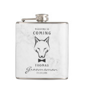 Groomsman Best Man Groom Wolf White Background Heupfles (Voorkant)