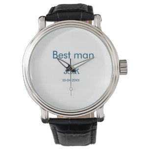 Groomsman Best Man Naam toevoegen Tekst Bacheloret Horloge