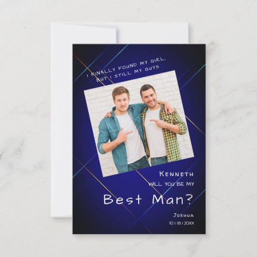 Groomsman Best Man Proposal on Dark Background Kaart (Voorkant)