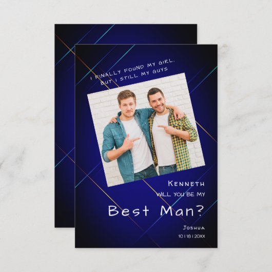 Groomsman Best Man Proposal on Dark Background Kaart (Voorkant / Achterkant)