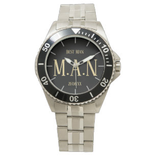Groomsman Best Man Vader Bride Groom Monogramed Horloge