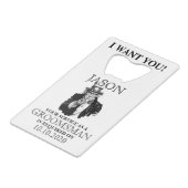 Groomsman Best Man Voorstel oom Sam ik wil je Creditkaart Flessenopener (Achterkant Gekanteld)