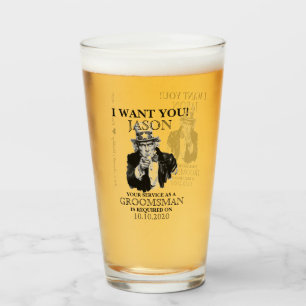 Groomsman Best Man Voorstel oom Sam ik wil je Glas