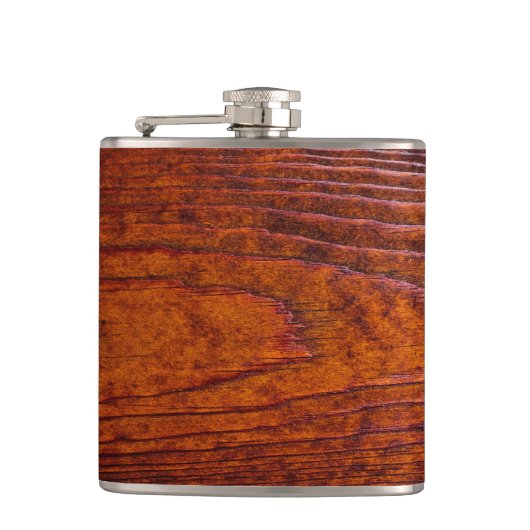 Groomsman Beste Man Trouwfeest  Woodgrain Heupfles (Voorkant)