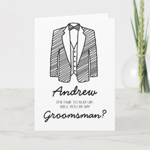 Groomsman Beste man Wedding Party opruimen Kaart