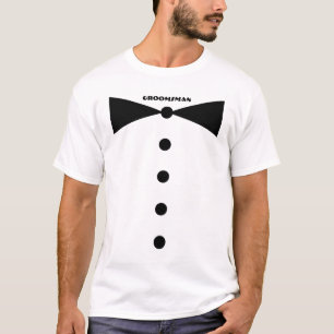 GroomsMan BIG Bow Stropdas Wedding Party T-shirt
