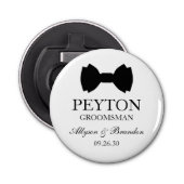 Groomsman Black Bow Stropdas Button Flesopener (Voorkant)