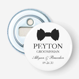 Groomsman Black Bow Stropdas Button Flesopener