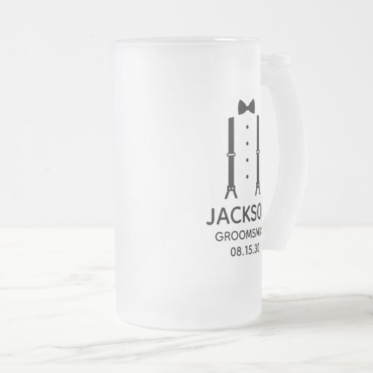 Groomsman Black Bow Stropdas Matglas Bierpul (Voorkant rechts)