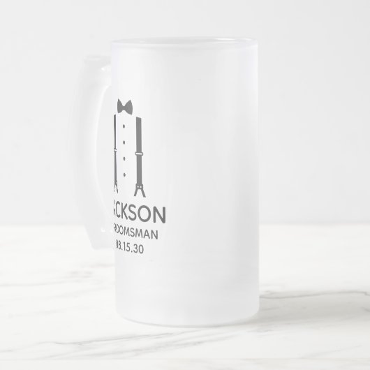 Groomsman Black Bow Stropdas Matglas Bierpul (Voorkant links)