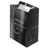 Groomsman Black Brushed Metal Medium Cadeauzakje (Voorkant Gekanteld)