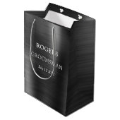 Groomsman Black Brushed Metal Medium Cadeauzakje (Achterkant Gekanteld)
