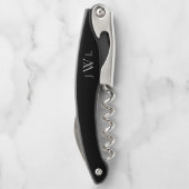 Groomsman Black Custom Monogram Name Kurkentrekker (Achterkant)