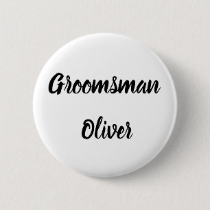 Groomsman Black Custom Name Gifts Wedding Ronde Button 5,7 Cm