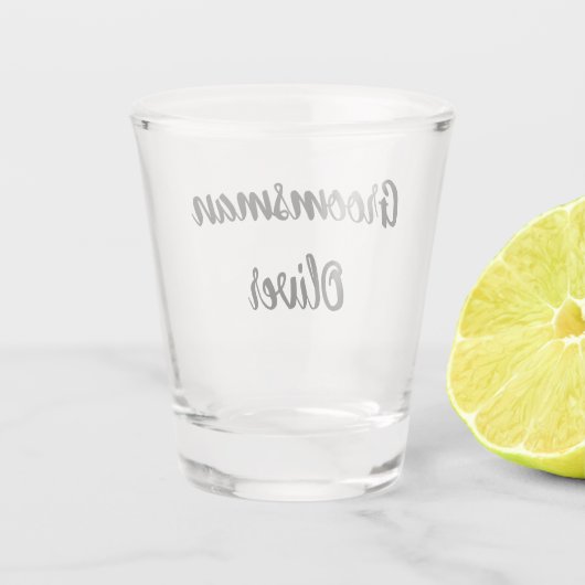 Groomsman Black Custom Name Gifts Wedding Shot Glas (Achterkant)