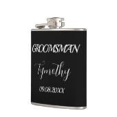 Groomsman Black Elegant Simple Gifts Wedding Heupfles (Links)