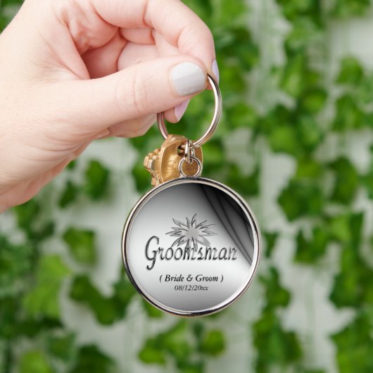 Groomsman Black en White Custom Sleutelhangers (Hand)