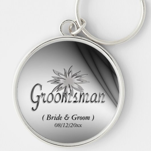 Groomsman Black en White Custom Sleutelhangers (Voorkant)