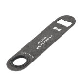 Groomsman  Black Leather Bow Stropdas Bar Key Speed Flessenopener (Achterkant Gekanteld)